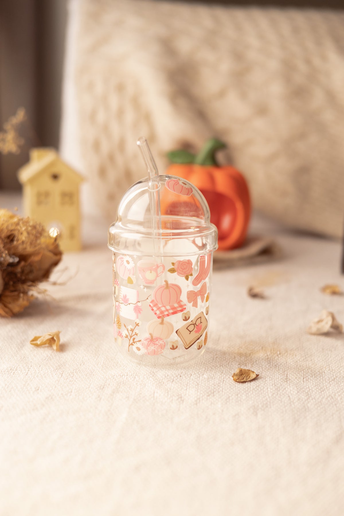Pink pumpkin Ice Cup