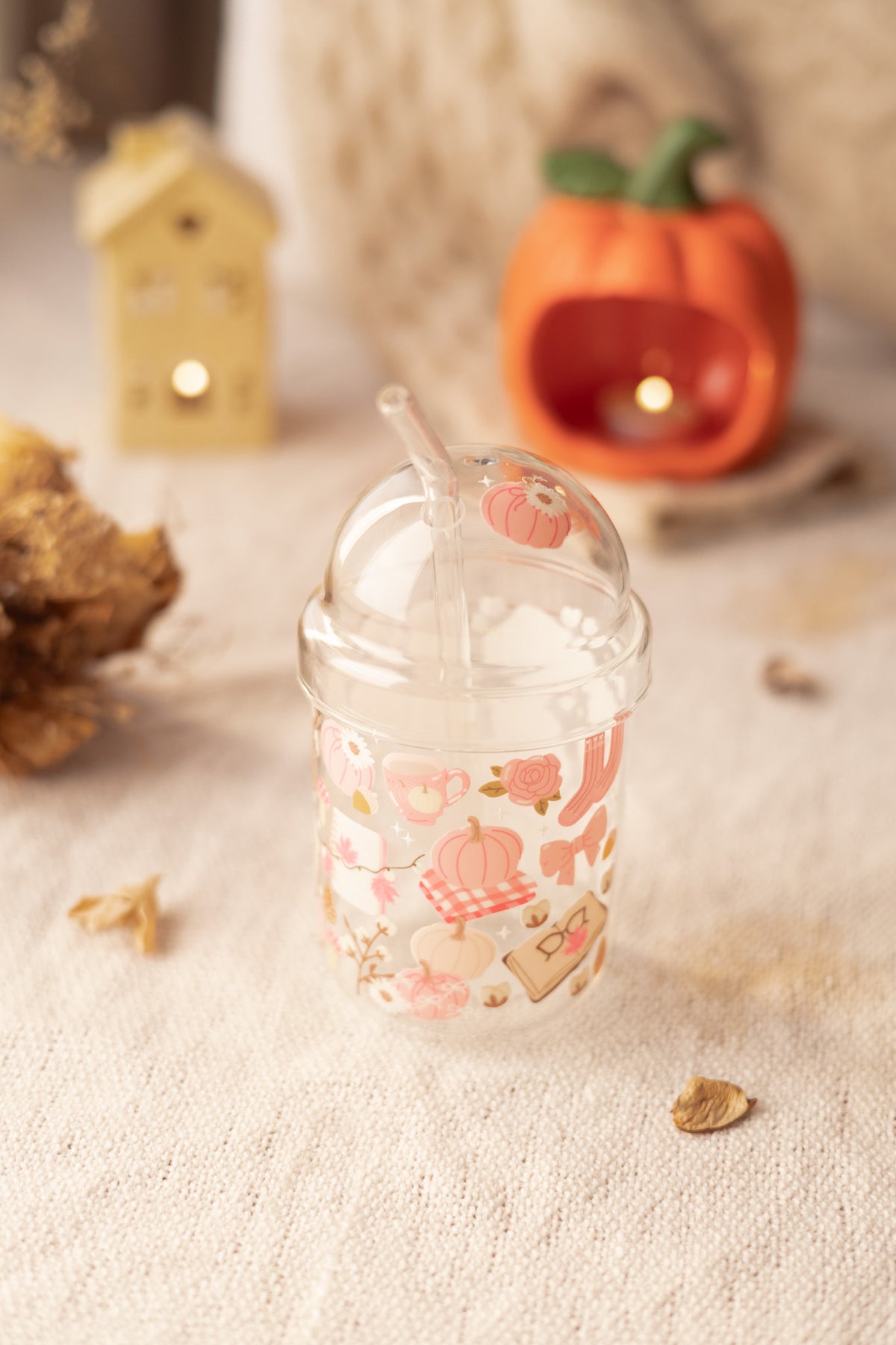 Pink pumpkin Ice Cup